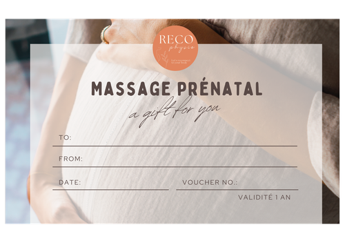 Bon cadeau massage prénatal (A5 (Paysage))